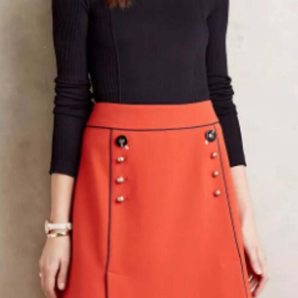 Leifsdottir Orange/Navy Mini Skirt Size 4